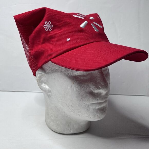 WALMART Associate Santa Elf Red Adjustable Stocking Holiday Trucker Hat Ball Cap - Picture 1 of 9